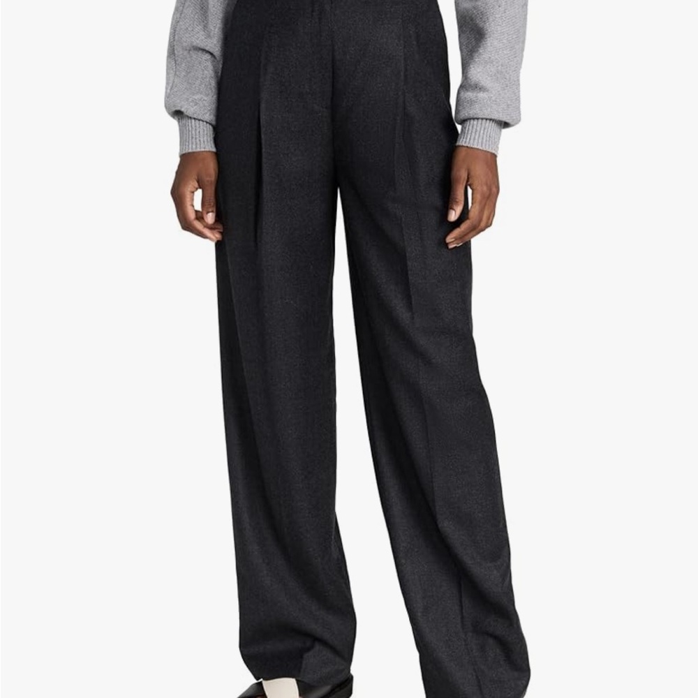Theory charcoal pleated wide-leg trouser